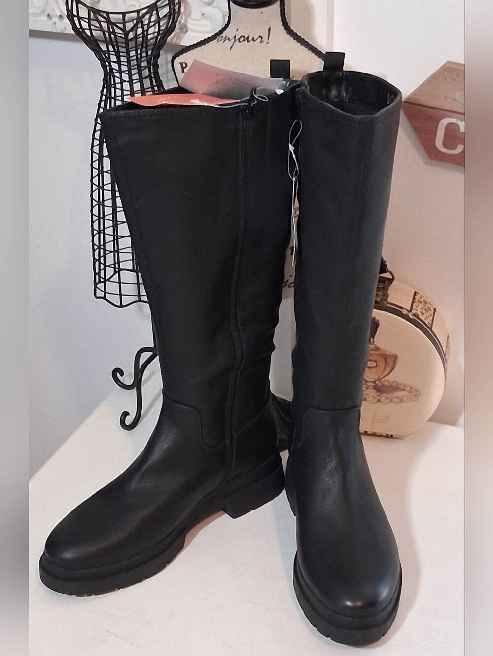 Soul Naturalizer Tall Black Wide Calf Knee High Boots Sz 9MWC NWT